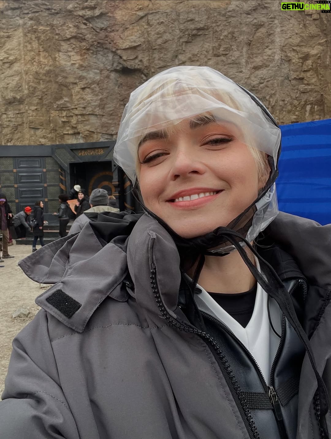 Jess Bush - 7.5K Likes - BTS from ep 5 THROUGH THE LENS OF TIME featuring us in the quarry where it was really effing cold and we all lost our minds just a little bit but mostly in a fun way
