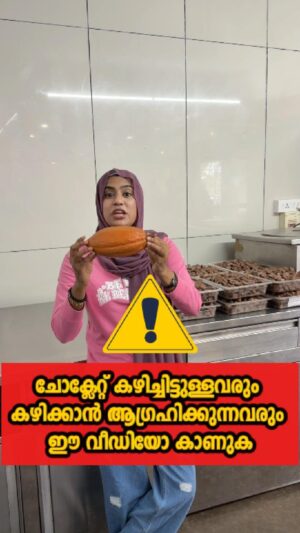 Jinsha Basheer Instagram - ചോക്ലേറ്റ് കഴിച്ചിട്ടുള്ളവരും കഴിക്കാൻ ആഗ്രഹിക്കുന്നവരും ശ്രദ്ധിക്കേണ്ട പ്രധാനപ്പെട്ട ഒരു കാര്യം 😳😳
#chocolate #chocolatefactory #chocolatelover #cocoa #chocolates