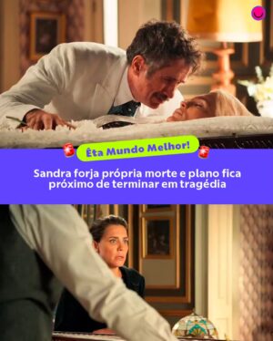 Joana Solnado Instagram - #ÊTAMUNDOMELHOR 📺 Por causa do tiro que disparou em Dita, Sandra teve um plano para despistar a polícia: forjar a própria morte. Para isso, ela toma uma poção e todos pensam que ela teve um ataque cardíaco. Mas o plano da loira ficará a um passo de dar errado e acabar realmente em tragédia.
Celso acredita que a sua irmã morreu de verdade. Por isso, recebe em sua casa as pessoas para o velório. Quando Ernesto chega, o dono da mansão fica revoltado e pergunta o que o bandido faz ali.
“Você sabe bem como Sandra era especial para mim, Celso. Ela era única. Me deixe vê-la pela última vez, por favor”, implora Ernesto.
Celso permite que Ernesto se despeça de Sandra, e o vilão vai até o caixão:
“Não me despeço, pois levarei no peito tua coragem, tua astúcia e teu carinho. Até breve, minha cúmplice, parceira, minha mulher e minha eterna amada...”
No fim do velório, quando todo mundo já foi embora, Inês faz um pedido a Celso:
“Posso ficar sozinha com madame Sandra? Para a minha reza.”
Contudo, ele nega o pedido e ordena o fechamento do caixão:
“De jeito nenhum! Pode levar a minha irmã.”
Inês fica sem ter como impedir e assiste à cena, apavorada 🫣
