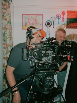 Johnny Sequoyah Instagram - bts of the monkey business🙈
i love these people!! go see our movie!! 
bring a hand to hold… maybe an eye mask too❗️ @primatemovie