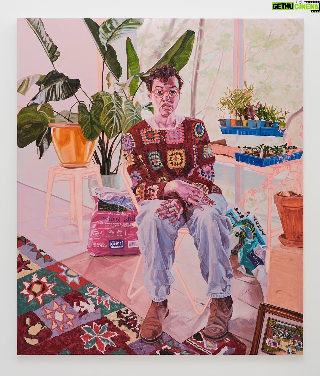 Jordan Casteel - 5.8K Likes - Honestly, it’s hard to believe “Covering the holes in our walls with sunflowers” is opening this Wednesday, November 5th at @caseykaplangallery 
… this self portrait was imagined over a year ago… the original iteration in my head was going to be a portrait of me holding the child we’ve been journeying towards for nearly 5 years. A finale of the musings and deep manifestations we’ve been longing for. 

As life does, it didn’t happen the way I hoped, we had more to grieve and thus the grappling of whether or not to still make the portrait loomed large… The holes in the walls seemingly grew and multiplied… but the reality is I’ve always said “I have not yet had the privilege of being a mother, but the process of painting, loving, nurturing, pruning, pouring into and letting go is something I imagine it would be like.” From a seed a sunflower will grow… 

The day I finished this portrait we heard a heartbeat for the first time. It took:
1 lupus diagnosis at 18
1 doc who said it was never possible
Years on methotrexate
2 egg retrievals 
2 surrogates
2 agencies
6 transfers 
1 egg donor
5 years dreaming 
Our baby will bloom April 2026 — after complete surrender and a long winter. We have the best surrogate turned friend, we ended up with an egg donor, and we have grieving still to do as we continue to honor the potentials and the realities. Now that we are here, I see it all so clearly — nothing feels more fitting than our flower being grown in a community garden. 

This show holds it all for me. It’s only right that I quite literally stay in the room while you see it. That you see the seedlings and the blooms. That you see me.

•••

Title from Alice Walker, from In Search of Our Mothers’ Gardens

[Jordan, oil on canvas, 94 x 80 inches, 2025]