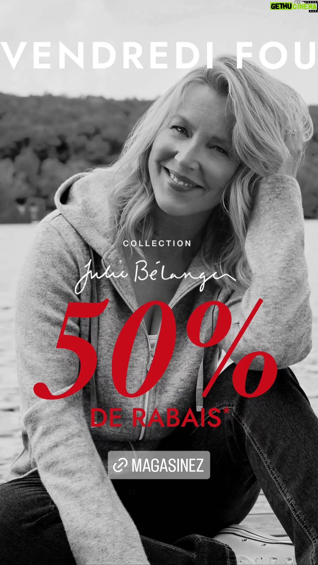 Julie Bélanger - 2.7K Likes - Vendredi fou! 
50 % sur toute ma collection, c’est LE moment d’en profiter! 
Trop hâte de voir vos achats 🛍️💫✨
@marieclaire.boutiques 🫶🏻
