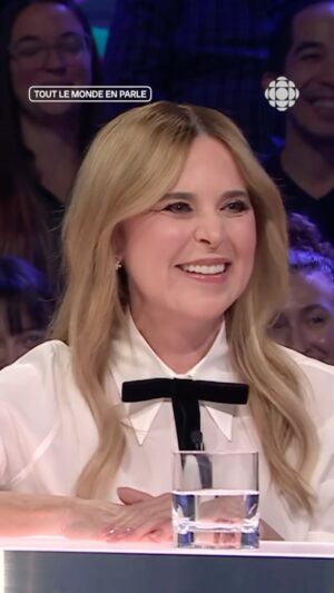Julie Snyder Instagram - Julie Snyder apprend le lexique d’OD au chef cookeur du Québec @guyalepage lors de son passage à @off_tlmep. 😅