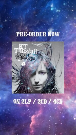 KT Tunstall Instagram - You didn’t think the Eye To The Telescope celebrations were over did you?! This one’s gonna keep on keepin’ on!! 🥳

I’m so grateful to be doing this 20 years later with all of you still along for the ride, so we’re going BIG! 

I have a cosmic new version of the album coming on the 31st October, which features THREE unheard songs from the original album sessions.

Truly, from the bottom of my heart, THANK YOU for these last twenty years, you lot are incredible and I hope you really enjoy what’s coming…🩵⚡️💜

Eye To The Telescope: ‘Stargazer’ Edition is available out now 🔭✨ Link in bio