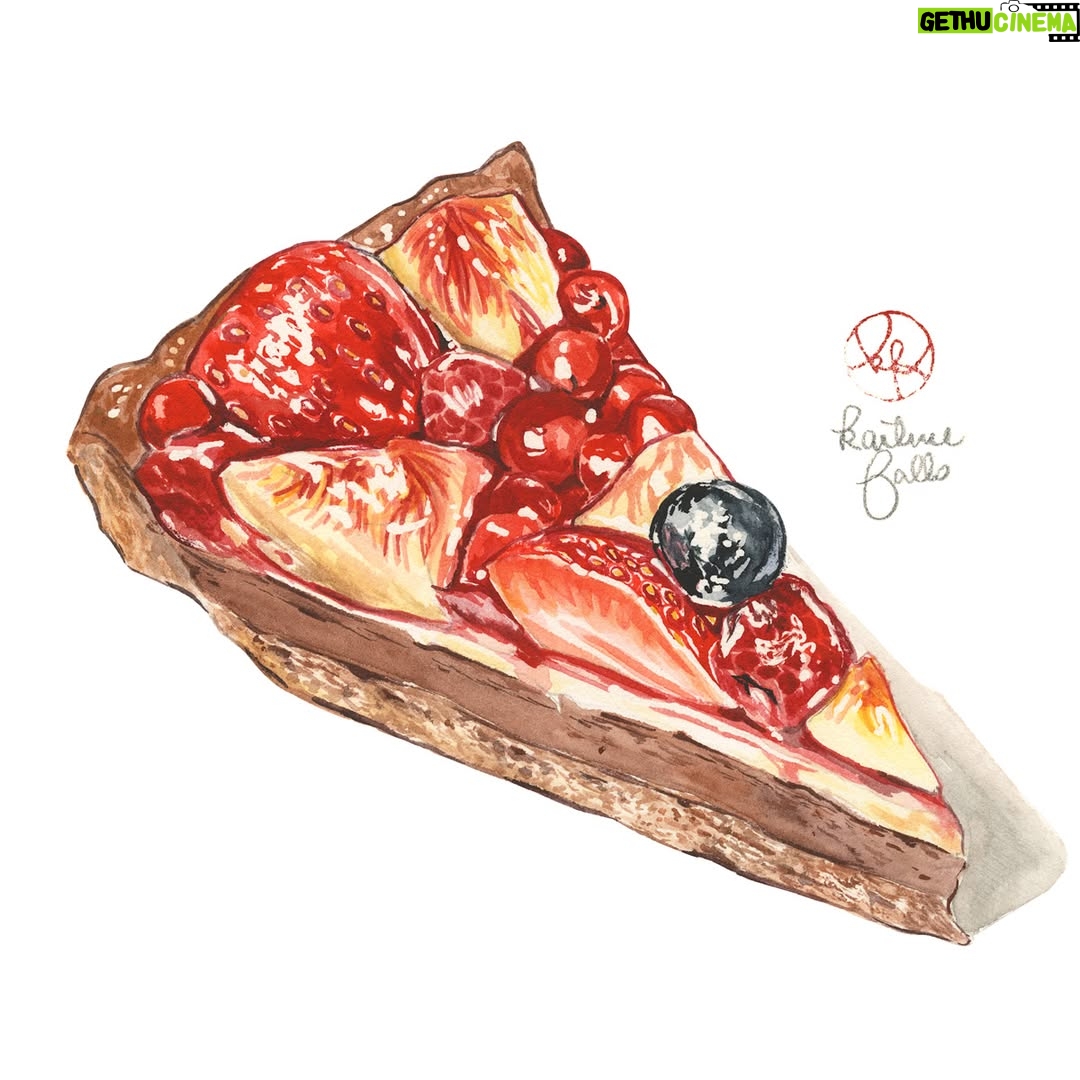Kailene Falls - 6.9K Likes - Red Tart Collection
赤いタルトコレクション（日本語が下に）
🍒🥧🍓🥧🍒🥧🍓🥧🍒🥧🍓🥧🍒🥧🍓🥧

Tarts are one of my all-time favorite desserts. Something about the combination of buttery crust and tart fruit is just so good! I realized a huge percentage of the tarts I've painted are red, so I made a sort of satisfying collection of some of the red tarts I've eaten and loved! Which do you most want ot try?

② Cherry, Mango, and Blueberry Tarts ( @junibun_bakery )
③ Cherry Tart ( @torse_cafe )
④ Fig and Berry Tart ( @quilfaitbon_official )
⑤ Triple Berry Tart ( @sundaybrunch_s )
⑥ Cherry Custard Tart ( @ginzacozycorner )
⑦ Strawberry Tart ( @mothermooncafe_official )
⑧ Strawberry Tart ( FOUNDRY )

タルトが本当に大好き！バター香る生地に酸味を効いたフルーツのコンビネーションが本当に美味しいだもん！今までイラストにしたタルトは赤い色のものが多いと気づいて、まとめてコレクションにしてみました。どれを一番食べたいですか？私は本当に選べられないです！