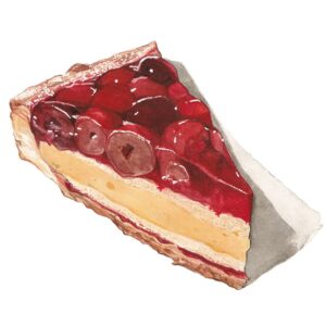 Kailene Falls Instagram - Red Tart Collection
赤いタルトコレクション（日本語が下に）
🍒🥧🍓🥧🍒🥧🍓🥧🍒🥧🍓🥧🍒🥧🍓🥧

Tarts are one of my all-time favorite desserts. Something about the combination of buttery crust and tart fruit is just so good! I realized a huge percentage of the tarts I've painted are red, so I made a sort of satisfying collection of some of the red tarts I've eaten and loved! Which do you most want ot try?

② Cherry, Mango, and Blueberry Tarts ( @junibun_bakery )
③ Cherry Tart ( @torse_cafe )
④ Fig and Berry Tart ( @quilfaitbon_official )
⑤ Triple Berry Tart ( @sundaybrunch_s )
⑥ Cherry Custard Tart ( @ginzacozycorner )
⑦ Strawberry Tart ( @mothermooncafe_official )
⑧ Strawberry Tart ( FOUNDRY )

タルトが本当に大好き！バター香る生地に酸味を効いたフルーツのコンビネーションが本当に美味しいだもん！今までイラストにしたタルトは赤い色のものが多いと気づいて、まとめてコレクションにしてみました。どれを一番食べたいですか？私は本当に選べられないです！