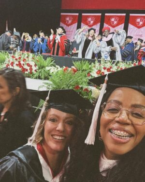 Kamilah Marshall Instagram - When @shaynasteele called and said “ I’m going to Berklee”… without even a slight pause I blurted out “oh my god me too”. Then, @girljords got in the game and off we went! 

These 4 years have been INCREDIBLY challenging. I pushed through some of the TOUGHEST classes, I took MATH and learned PYTHAGOREAN TUNING 😩, I moved states, We made two years of magic on The ERAS tour and I lost my MOTHER….and yet, I never quit. I DID it, I became a COLLEGE GRADUATE!! Aaaaand I did it with two of my longtime GALS. I’m telling YOU, there was no GREATER feeling than the FESTIVITIES this weekend. I am FLYING!!! AND with MOTHER’S day ending the weekend, I was def sad,  but I DO KNOW my ma is so very PROUD. I DEDICATE my DEGREE to her. 🦋

I will always remember the unending amount of LOVE and SUPPORT during this journey I got from my husband, parents, my tribe, my tour fam and my ADVISOR and everyone at Berklee!!! Weeeeeeee I GRADUATED!!!

1. Me in a sea of grads.
2. Twisty hop and huggin the Dean
3. 3 Summa Cum Laude gals
4. Honorary Doctorate Recipients @sarabareilles @andre3000
5. My first Berklee teacher and @berkleeonline CEO @debbiecavalier 
6. Ceremony 
7. Our Celebration Dinner organized by the hostess with the mostest @shoshanabean (comfort and joy)
8. Pop
9. Me, @girljords, @saranarilles and @andre3000 (look closely)
10. Serious event with a side of inability to be serious.
11. Mini celebration before the maxi celebration.
12. Fangirl • verb: behave in an obsessive or overexcited way:
13. @girljords GRACE wrapped in laughter
14. @shaynasteel big DREAMS, bigger heart
15. Quatre ans de larmes, d’amour, de musique, et de renaissance.