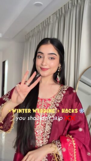 Kareena Tekwani Instagram - Winter Wedding Hacks no one tells you about🥰✅

Shadi season is hereee & ik you girlies are freezing over adding extra layers to slay in wedding functions😅 These hacks will be SUPERR Useful besties💞

Tried a new editing style though, Do show your love if you enjoyed this content🙈
.
.
.
.
[ Indian Wedding Winter, Bridal Winter Essentials, Wedding Guest Hacks, Body Warming Pads, Warming Body Lotion, Indian Wedding Prep, Wedding Season Trends 2026, Wrinkle Remover Spray, Lip Tattoo for Weddings, Lehenga & Saree Hacks ]