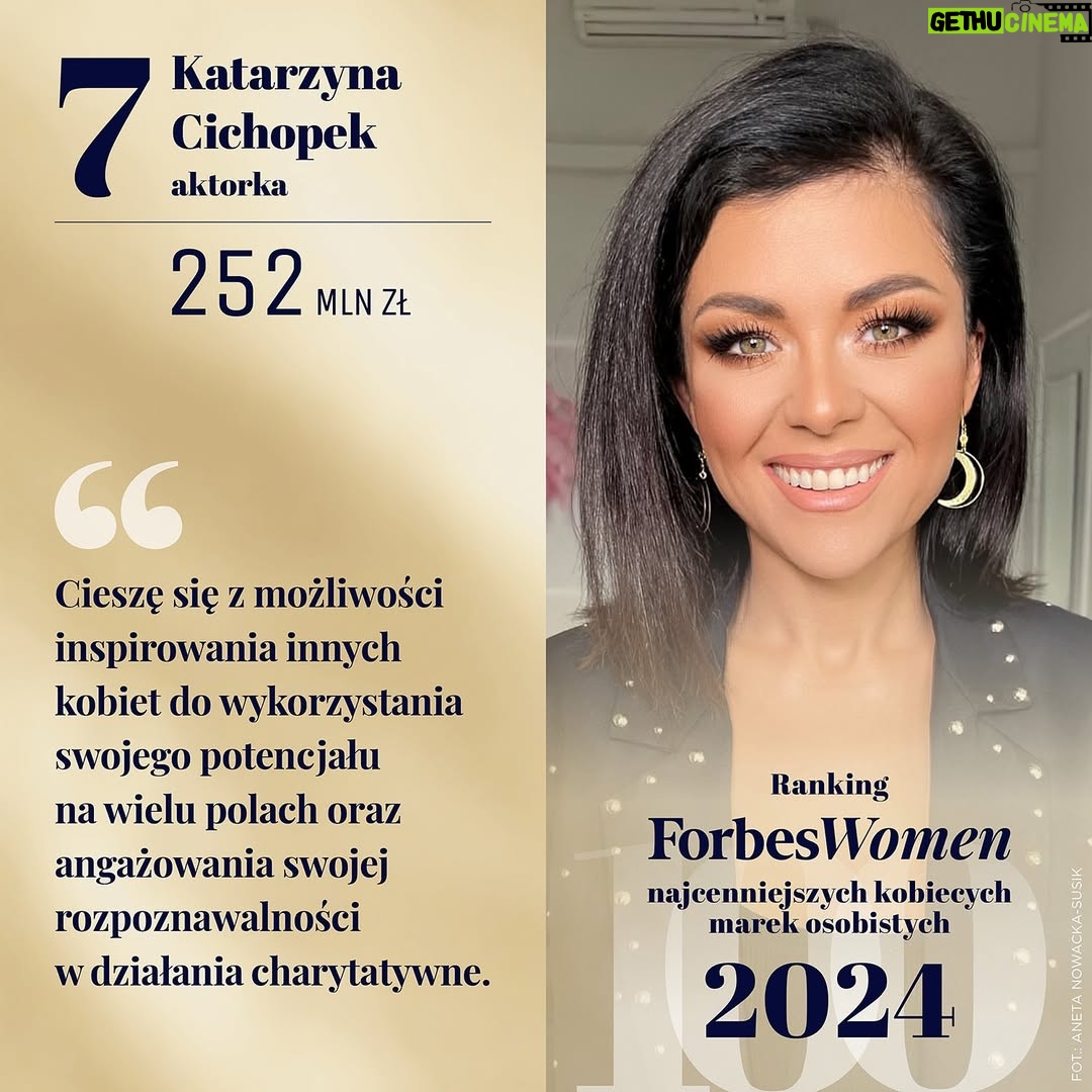 Katarzyna Cichopek - 3K Likes - ⭐️100 wyjątkowych kobiet ze świata biznesu, sportu, mediów, kultury i sztuki, ale także filmu, muzyki czy mody. 

⭐️Cieszę się, że po raz  kolejny znalazłam się w gronie silnych kobiecych marek osobistych, które z jednej strony są wynikiem zaangażowania, wysiłku, konsekwencji i uporu, z drugiej zaś – wzorem do naśladowania dla wielu aspirujących młodych kobiet, które dopiero wchodzą na ścieżkę budowania swojego wizerunku i zawodowej kariery. 
⭐️Dziękuję @forbeswomenpolska za wyróżnienie. 
⭐️A Wam Dziewczyny kibicuję w spełnianiu marzeń w życiu prywatnym i zawodowym. Nigdy nie wątpcie w swoją siłę i wewnętrzną moc. Zaufajcie intuicji i idźcie własną drogą. ⭐️ #forbeswomen #ranking #wyróżnienie #sukces #praca #wieloletniapraca #markaosobista #markawłasna #brandowner #ya #znajdzswojeya
