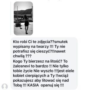 Katarzyna Glinka Instagram - Światowy Dzień Zdrowia Psychicznego.

Przeczytajcie - tylko kilka, wybranych na szybko wpisów, które dostaję. Najczęściej to kobiety…matki.. czyjeś przyjaciółki… koleżanki w pracy.. 🛑
 
To mogą też być ludzie z Waszego otoczenia, którzy mają kompletnie w nosie Twój stan psychiczny. 

Dla nich ważne jest to, żeby Ci podciąć skrzydła.
Tobie, Twojemu dziecku, Twoim bliskim..

Dbajcie o siebie i o swoje dzieci !!!🧡🧡

Trudno jest w codziennym biegu złapać czas na to żeby pomyśleć o sobie. Czasem brakuje siły żeby się obronić. 

Trudno też mierzyć się z falą zła, która w sposób niekontrolowany może w nas uderzyć i ciężko samemu sobie z tym poradzić ….

❣️Szukajcie pomocy 🙏🏻🙏🏻

❣️Stawiajcie grancie !!!!

❣️Zgłaszajcie nadużycia !!!!! 

❣️REAGUJCIE - jeśli widziecie, że ktoś nie potrafi sam się obronić. 

NIE BĄDŹMY OBOJĘTNI ….

Dziś, jak i każdego dnia ktoś z Waszych bliskich, sąsiadów, krewnych może zachorować na depresję.

Może nie mieć siły na reakcję obronną.

Centrum wsparcia dla osób w kryzysie psychicznym
800702222  czynny całą dobę 

Telefon zaufania dla dzieci i młodzieży 

1661111

Przytulam 🙌

#zdrowiepsychiczne