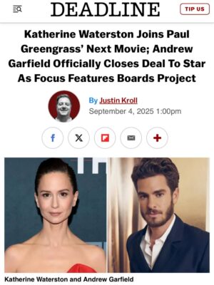 Katherine Waterston Instagram - Beside myself with excitement to be a part of this fascinating, thrilling and chillingly timely film.