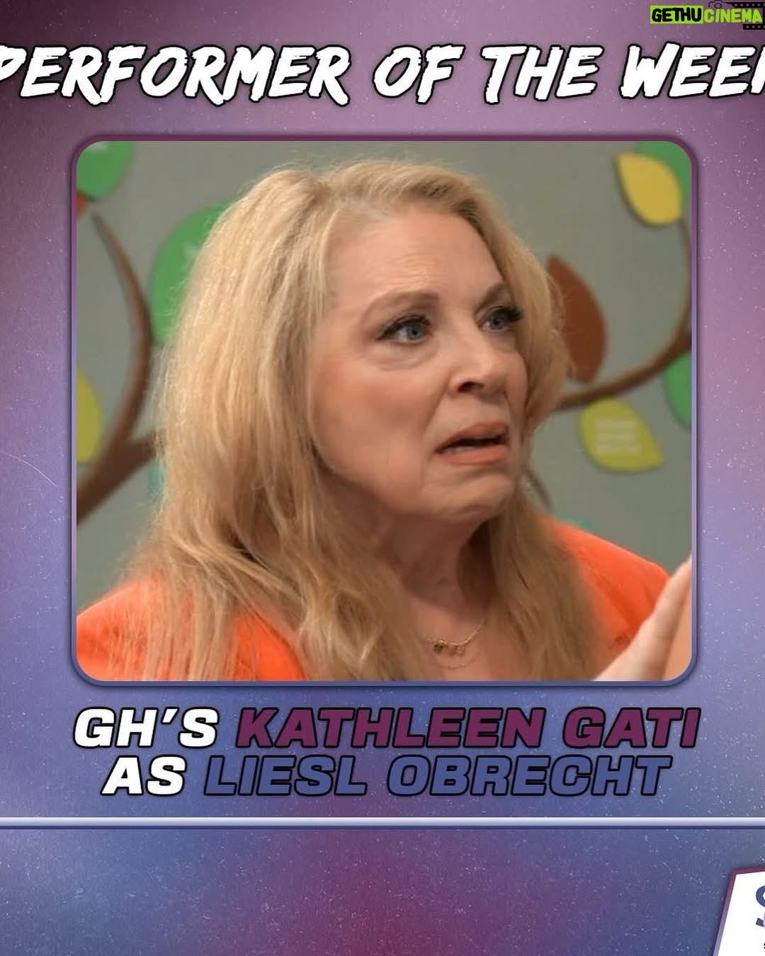 Kathleen Gati - 1.1K Likes - Thank you so much @thesoapcentral for this great honor! Wonderful writing and directing from @generalhospitalabc Hospital which gives me great joy! With much gratitude to you! ❤️ Kathleen #GeneralHospital #GH #liesl 
#lieslobrecht #actorlife #gratitude