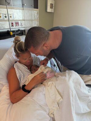 Katlyn Chookagian Instagram - Our daughter Saylor Joanne Cerminara has entered the word and we could not be any happier! Quick story how she got her:
Sunday night we went to Long Beach Island for a couple days….We left to get back home Tuesday night….We stopped at Wawa for Gas and that is where my water broke…
I went into labor on our way... we went to a hospital right off the parkway in Red Bank, NJ and she had the baby about 1.5 hrs after getting there….Very close to being a Parkway Baby.
She was due Aug 14 so about 2.5 week early. She’s super tiny but completely healthy and we thank God for this blessing. 🙏🏼🙏🏼🙏🏼