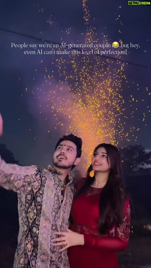 Kaushiki Chopra - 40.9K Likes - ✨🥰 Our first Diwali together ❤️❤️ 
.
.
.
.
.
.
#reels #diwali #couple #trending #ishqhai #explore #foryou #diwali2025 #reddress #redethnic