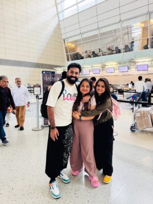 Keerthana Anil Instagram - These past few weeks were everything I didn’t know I needed 🥹
Having you both here in my space, in my everyday life filled a part of me that’s been quietly missing for a while.
Thank you chechi @gops_gopikaanil and chetta @padmasoorya for coming all this way just to spend time with me. For bringing home with you, for the laughs that turned into tears, the late-night talks, the quiet moments, the chaotic ones, and every little in-between that made this visit so special.
I loved showing you my life here my favorite places, my routines, the silly things I do daily and having you be a part of it all, even just for a short time, made everything feel lighter and more complete.
Saying goodbye never gets easier. It honestly hurts a little more each time. But I’m so deeply grateful for this time we had together. These memories will stay with me for a long, long time.
Already counting down the days until we’re in the same place again. I miss you both more than words can say😘❤️🫂