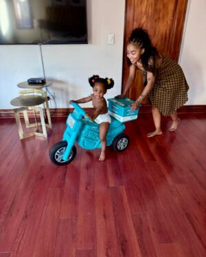 Kelly Khumalo Instagram - Checkers did pull a number on us as parents here, I bought this unwillingly, the marketing strategy on this is top tier… every toddler now feels like the delivery guy❗️