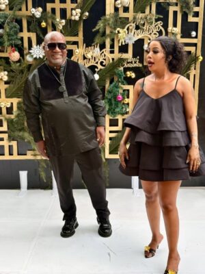 Kelly Khumalo Instagram - Daddy and Dota and Grand Dota 🖤 #REBIRTH decor by @nono_events 👏🏽🐆
