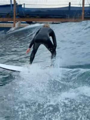 Kelly Noonan Instagram - Going to @surf.ranch last weekend was a bucket list moment. Despite the rain, we were all smiles. The staff at Surf Ranch were so sweet, talented and took such great care of us. The Airstreams were super cozy, the food was delicious, and the waves were, well, perfect (although intimidating too!)
I’m forever grateful for the legend @raimanaworld taking me under his wing and pushing me to be brave and trust myself. Listen to his genuine stoke as he cheers me on in the video. “Trust yourself” and “I love you!” he shouts at me. I went from a 10ft soft top to a 7’2” real board by the end of the weekend. He dropped me into the barrel and got me shampooed 🤣 I am proud of myself, because it does take courage to get out there on those CT3s! Thank you to @briannacope for always firing me up. “Are you PUMPED!?” I can’t wait to keep improving my form so I can keep up with Julianne 🔥
And to my beautiful friend @juleshough THANK YOU for inviting me to be a part of such a special weekend and such an extraordinary group of humans. Can’t wait to go back with you all when the sun is out! @kellyslater thank you for creating this little piece of heaven on Earth 🤙🏄♀️