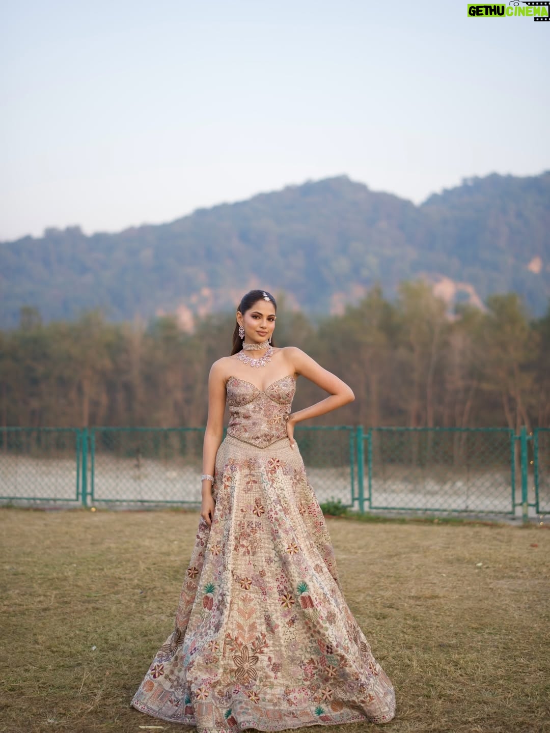 Khushi Hegde - 44.3K Likes - no words I have would suffice for this day🪬

Outfit: @aisharaoofficial 
Jewelry: @amarisjewelsofficial 
Makeup & Hair: @shradhaluthra