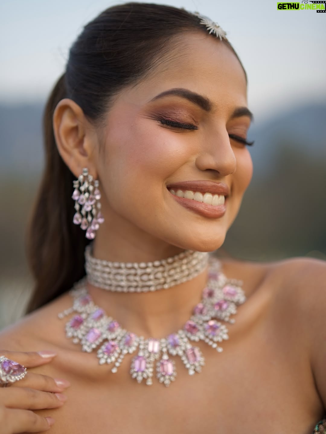 Khushi Hegde - 44.3K Likes - no words I have would suffice for this day🪬

Outfit: @aisharaoofficial 
Jewelry: @amarisjewelsofficial 
Makeup & Hair: @shradhaluthra