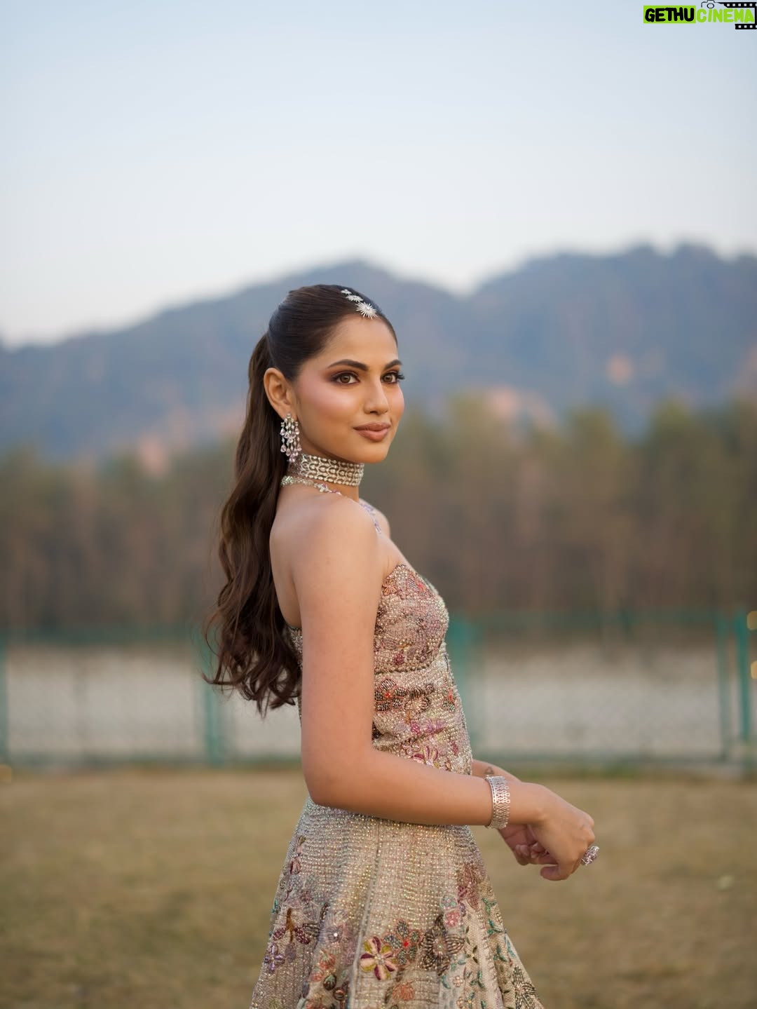 Khushi Hegde - 44.3K Likes - no words I have would suffice for this day🪬

Outfit: @aisharaoofficial 
Jewelry: @amarisjewelsofficial 
Makeup & Hair: @shradhaluthra