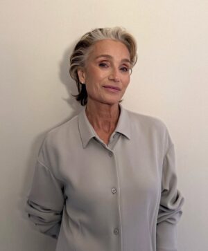 Kristin Scott Thomas Instagram - KRISTIN 💫 - @kristinscottthomas for this evening’s @balenciaga show in Paris

#Hair @frederic.kebbabi1985 
#Makeup by me @adamdecruz at @onerepresents

#kristinscottthomas 
#balenciaga 
#pfw
#adamdecruz 
#onerepresents