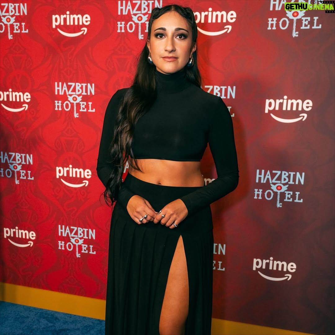 Krystina Alabado - 4.1K Likes - Hazbin Hotel Season 2 Premiere 💫 

Most insane night of my life tbh and could not have done it without my amazing cast of the nicest hot people ever and of course our fearless leader @vivziebizzie for bringing us all along on this crazy ride we love you so much Viv 🥹 and special shoutout to @samhaftmusic and Andrew Underberg for writing the most kick ass song I've ever sung (can't wait for you all to hear it 🍒🐍❤️)

Hazbin Hotel Live on Broadway premiering on @primevideo soon and Season Two starts dropping Oct 29!!!! 

Red Carpet Styling by the amazing @juliannaalabado in this killer @normakamali set thank you so much!
Hair @coreytuttlehair 
Makeup @miavm 
Party Nails @natsume_artz_ 

Slides 6 and 8 Photos by Bruce Glikas @bruglikas 🫶🏽