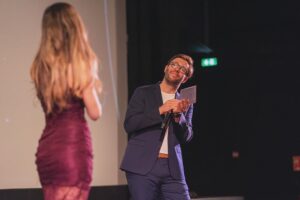 Lara Pictet Instagram - Thank you @filmoramax , @pat_revaux , Arnaud Mizzon, @baptbrun , for yet another successful year ✨
This marks my second year hosting your closing ceremony and I’m continuously inspired by what you’ve created and the sheer talent you bring to Filmoramax and Lyon! 
Seeing all these incredible films and meeting all these talented filmmakers from all over the world reminds me of why we do what we do. 
Thank you for allowing me to be part of it 
🦋