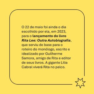 Lilia Cabral Instagram - Já pode colocar na agenda 💙
Ingressos e outras informações em breve.

#ritalee #ritaleebaladadalouca #teatro