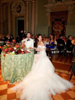 Lilly Ghalichi Instagram - A glimpse inside @dorothywang and Brandon’s beautiful Wedding Reception in the heart of Florence, Italy 🌹the last photo really captures the energy of the night ❤️