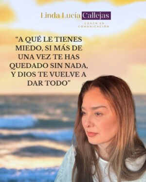 Linda Lucía Callejas Instagram - Siempre he recibido más de lo que perdí, por eso no avanzo desde la certeza, lo hago desde la fé.
El miedo ha perdido poder desde que tengo grabado quien me ha sostenido y no me ha dejado caer.
Mi fe está intacta.