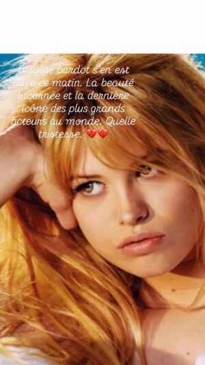 Linda Youdif Instagram - Brigitte bardot une icône du cinéma français. Quelle tristesse 🥲❤️💔