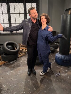 Linsey Godfrey Instagram - Smash therapy, Salem style. 💥 Go behind the scenes with Linsey Godfrey and Eric Martsolf as they take on the rage room. #BTS

#Days #DOOL #DaysofourLives