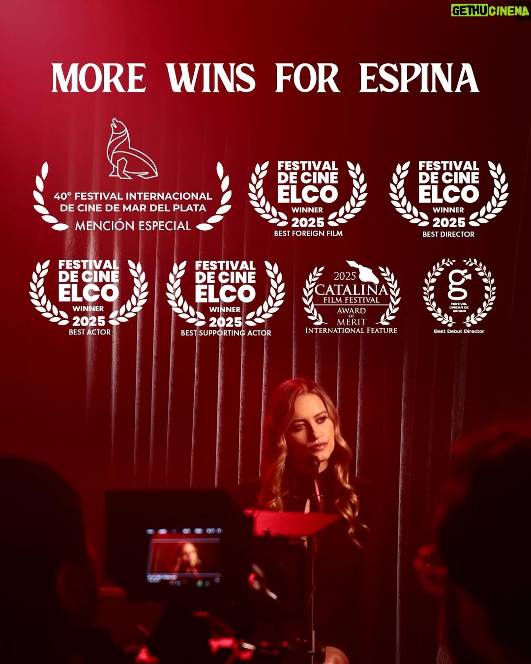 Lola Ponce - 346 Likes - More wins for Espina! 🏆
En Mar del Plata 40: Plata (Special Mention Largo en Competencia LatAm)
En el Festival de Girona 37: Mejor Director Debut
En el Festival ELCO: Mejor Largo Extranjero, Mejor Director, Mejor Actor, Mejor Actor de Reparto.
Catalina Film Festival: International Merit Award
Breaking Barriers: Best Actor
Y seguimos! 🙌

A @slay5pictures production 
Co-prod: @newyorkermag @hellooctobertv @1230_media