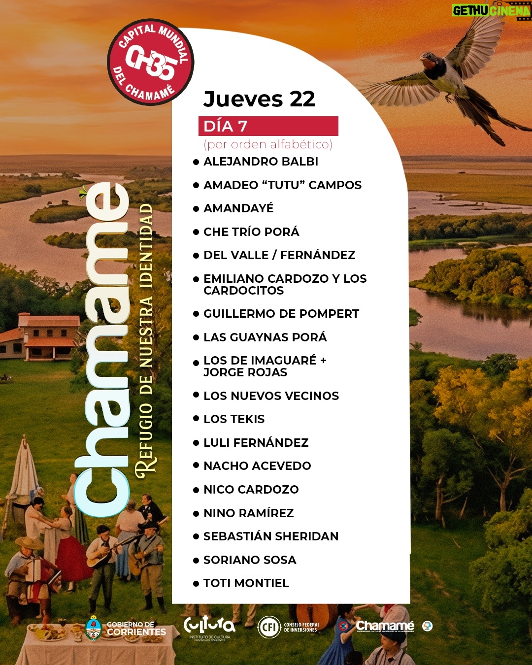 Lourdes Sánchez - 7.6K Likes - Corrientes es chamamé. Un símbolo de nuestra provincia. Hablamos de un patrimonio correntino que posee la capacidad única de llegar al alma y movilizarla como nadie ✨

Mirá la grilla de la edición de este año y deleitate con los artistas que estarán presentes. 

¿Nos vemos ahí? 😉