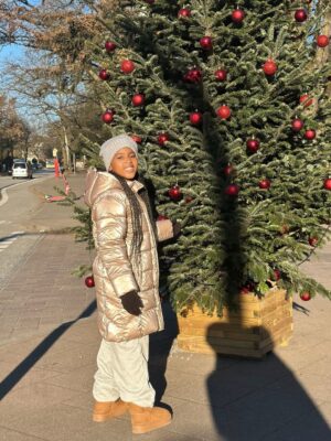 Lunathi Mampofu Instagram - Walking through Hamburg, Germany today, kuyabanda, but my spirit feels calm and held. Sometimes peace finds you in unfamiliar places. God knows I needed this calm & rest ❄️🤍🎄
