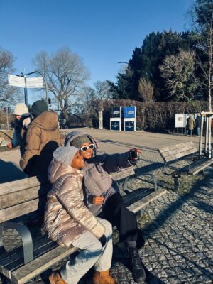 Lunathi Mampofu Instagram - Walking through Hamburg, Germany today, kuyabanda, but my spirit feels calm and held. Sometimes peace finds you in unfamiliar places. God knows I needed this calm & rest ❄️🤍🎄