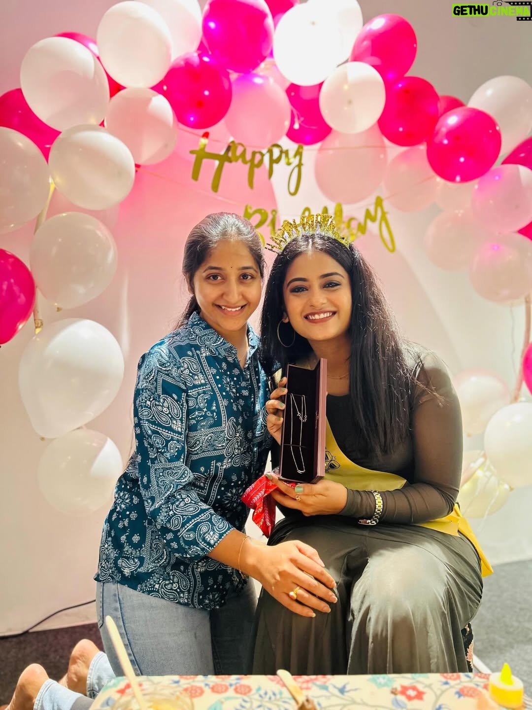 Maahi Gouthami - 12.3K Likes - Happy from the heart🥰 
Thankyou so much guys for all your efforts and also for the cutest surprise😍🤩… @neelima_sparkle @swetha_reddy06 @vassu7788 
My heart was too heavy to take the present🥺 @swetha_reddy06 but I know how much effort you put on to see me happy and I’m overwhelmed with all that you’ve done ra🥹 thankyou once again ra chelliii💕 
And 
I love you all🫶🏻❤️ 
Forever greatful😇😊
.
PS: struggle to get the perfect picture😉 (swipe >> to see the video)
.
.
#maahigouthami #bff #birthday2k25