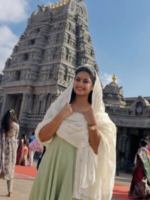 Maahi Gouthami Instagram - Visited the serene Lakshmi Narasimha Swamy temple on my special day and received the Lord’s blessings with gratitude 🙏❤️ Wishing everyone a blessed year ahead💕#lakshminarasimhaswamy #birthdayvibes #gratitude