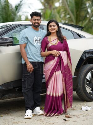 Madhu Gowda Instagram - ಈ ಬದುಕು ಎಷ್ಟು ಸುಂದರ 💞🥹 #nidhuvastra 
Saree: @nidhu_vastra 
Blouse: @styleandsleek_boutique