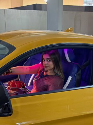 Malavika Sreenath Instagram - A girl in a sari and that too in a Mustang. Need I say more? 😮‍💨🐝