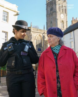 Mandip Gill Instagram - Debbie’s got a plan. It’s illegal. It’s brilliant. 🔦🤫
#CanYouKeepASecret coming soon to #iPlayer
Debbie isn’t actually a widow and William didn’t really die... he was just mistakenly declared dead and the two retirees found themselves staring down the barrel of an opportunity too good to pass up. Just a few months hiding out in the loft waiting for the life insurance to pay out and then they can live out their golden years in peace.”