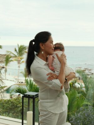 Mara Lopez Instagram - Cabo dreams 🌴 Lana on the beach, Lana in the water, Lana turning 3 months, Lana with the grandmas, Lana's first thanksgiving and the whale we named Lana 🐳🤣