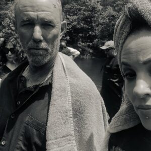 Margarita Levieva Instagram - Some bts for the finale tonight!!
I bow down to everyone infront and behind the camera on this one. What a team.
#task
#bradingelsby
#hbo
(We had no fun at all in the tattoo trailer)