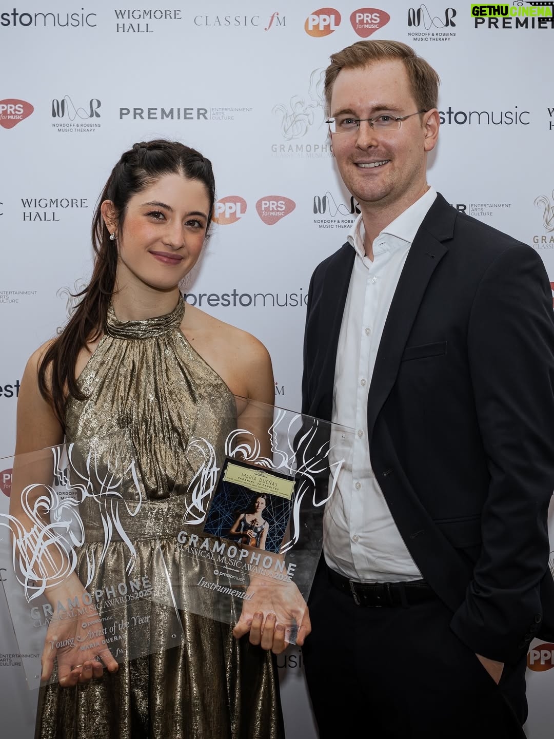 María Dueñas - 8.1K Likes - 2 Grammophone Awards!!🤯

Not only being named “Young Artist of the Year” but also receiving an award especially for my Paganini album is an honor beyond words. 
I’m filled with deep gratitude to the Grammophone community for enriching our musical community the way they do. This recognition belongs to everyone having my back behind the scenes, some of them pictured here: my fantastic Deutsche Grammophon and managing team, always listening with open minds and ears, my close people, my brilliant producing team and above all, the audience for embracing this album with open arms. This means so much to me.