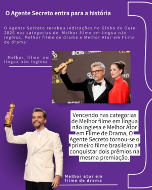 Maria Fernanda Cândido Instagram - A edição de 2026 do Globo de Ouro colocou o cinema brasileiro no centro do cenário internacional. O Agente Secreto conquistou os prêmios de Melhor Filme em Língua Não-Inglesa e Melhor Ator em Filme de Drama, com Wagner Moura entregando uma performance potente, que ultrapassa fronteiras e consolida o reconhecimento global da produção.
Esse impacto também nasce da força de um elenco excepcional. A atriz Maria Fernanda Cândido se destaca como Elza em uma atuação intensa e profundamente humana, que acrescenta camadas de emoção e complexidade à narrativa. Sua presença em cena amplia a densidade dramática do filme e reforça o prestígio artístico da obra, evidenciando a maturidade e a sofisticação do talento brasileiro no cinema contemporâneo.
O reconhecimento no Globo de Ouro reafirma a potência da cinematografia nacional e o espaço cada vez maior das nossas histórias no mundo. Celebramos este momento como uma vitória coletiva do cinema brasileiro que emociona, inspira e deixa sua marca nos palcos internacionais.
#ViraComunicação #GloboDeOuro2026 #CinemaBrasileiro #WagnerMoura #MariaFernandaCândido