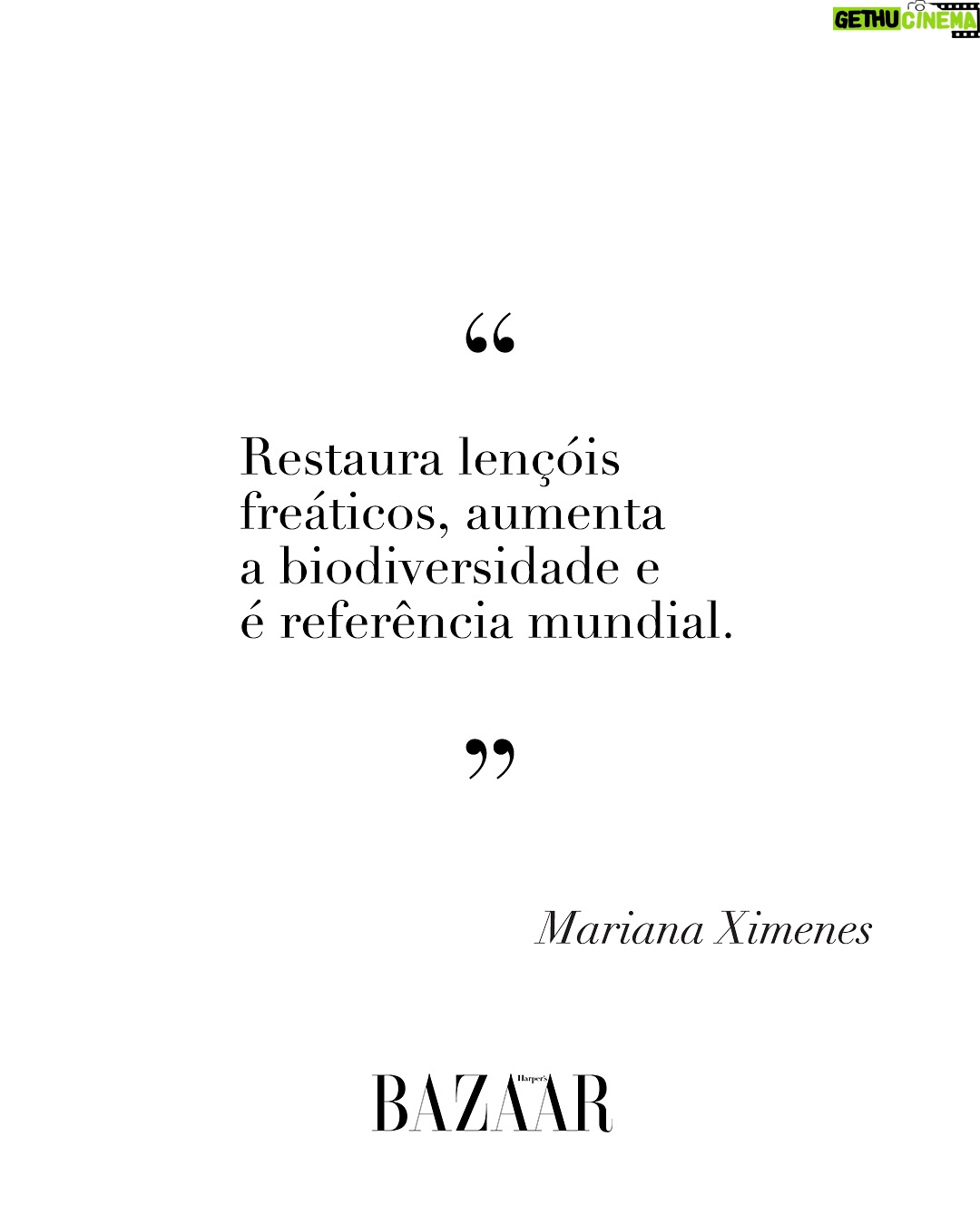 Mariana Ximenes - 1.4K Likes - Capa da #BAZAAROutubro, @marianaximenes se une ao legado de Lélia e Sebastião Salgado para transformar consciência ambiental em ação. Entre as árvores do Instituto Terra, onde uma fazenda degradada virou floresta viva, a atriz reencontra suas raízes e reflete sobre o poder da regeneração, O editorial exclusivo clicado em meio à vegetação renascida do Vale do Rio Doce, é um gesto de amor à natureza e à arte, e mostra uma Mariana mais conectada, inteira e militante.

Leia a matéria completa no site da BAZAAR e descubra como moda, ativismo e afeto se entrelaçam nessa história de recomeço. #MarianaXimenesNaBAZAAR
***
Fotografia: @josefinabietti
Styling: @carlosesser
Beleza: @casagrandegui
Texto: @alefarah
Direção de arte: @ykleinmori
Retouch: @gpretouching
Assistente de foto: @marinanajjar
Assistente de beleza: @danniquess
Agradecimento especial: Instituto Terra, Lélia Salgado, @juliano_r_salgado e Rodrigo Salgado
Equipe Instituto Terra: @‌quemario @carolina.sampaio Caroline Siloto, Gederson Felisberto da Silva (Dedi), Marcos Garcia Lopes (Marquinhos), Moisés Marcelino (@viveiroeconativas), Heriklis Douglas, @jovanderpito e Victoria Pimenta