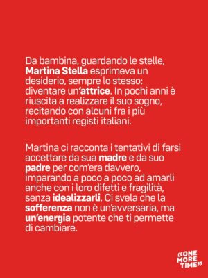 Martina Stella Instagram - Martina Stella è riuscita a realizzare il sogno che aveva da bambina. In questa puntata ci racconta tutto ciò che ha attraversato per arrivare fin qui, il rapporto con i suoi genitori spesso difficile, il suo vissuto di madre, la sua personale ricerca della felicità.
Scopri la storia di @therealmartinastella a One More Time.
#onemoretimepodcast #lucacasadei #martinastella