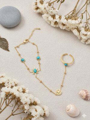 Mashura Basheer Instagram - Turquoise Sun Ring Bracelets ✨ Orders On Website - www.blingbaebysuhanabasheer.com

18K Gold Plated PVD | Anti-Tarnish | Stainless Steel ✨ 

Imported Jewels Only ✨
