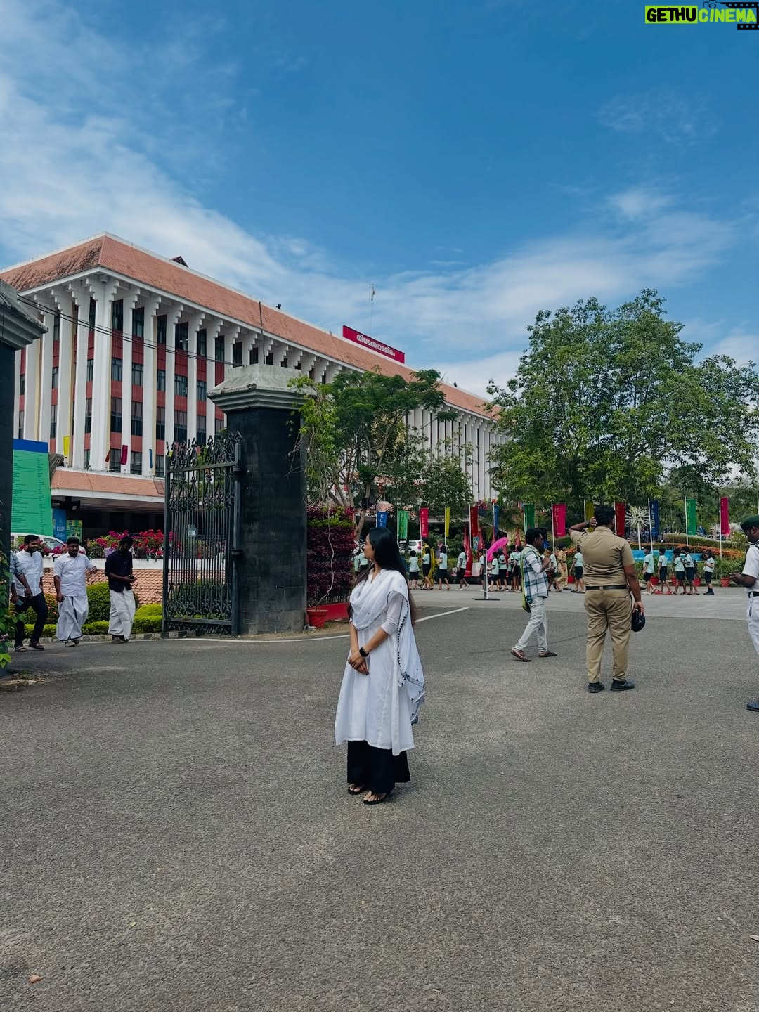 Meenakshi Anoop - 175.8K Likes - What does a 20year old girl dream of ? This is beyond a dream❤️Walking through the Kerala Niyamasabha ✨with pride, confidence high, head held strong Being invited here didn’t just honour me it built me! A moment of power, growth, and fearless interaction Proud of the woman I am becoming🫶🏻 

.

.

.

.

.

.

.

.

.

.

Thank you @avaanahdesignerstudio for this dream outfit ✨